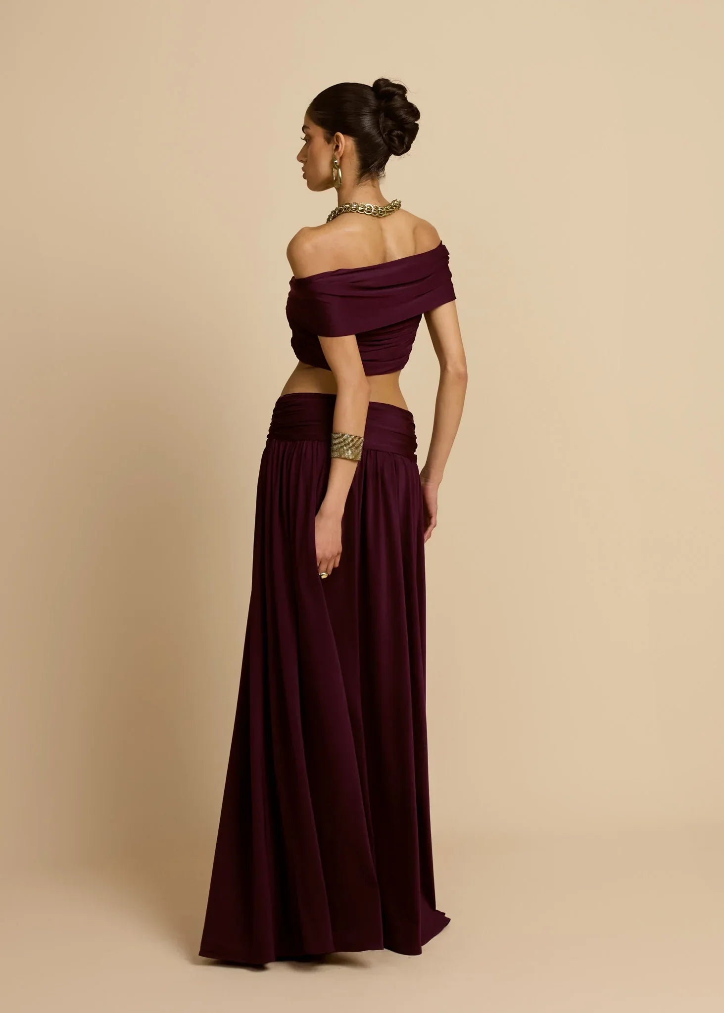 Conjunto Cropped e Saia Longa Dalene