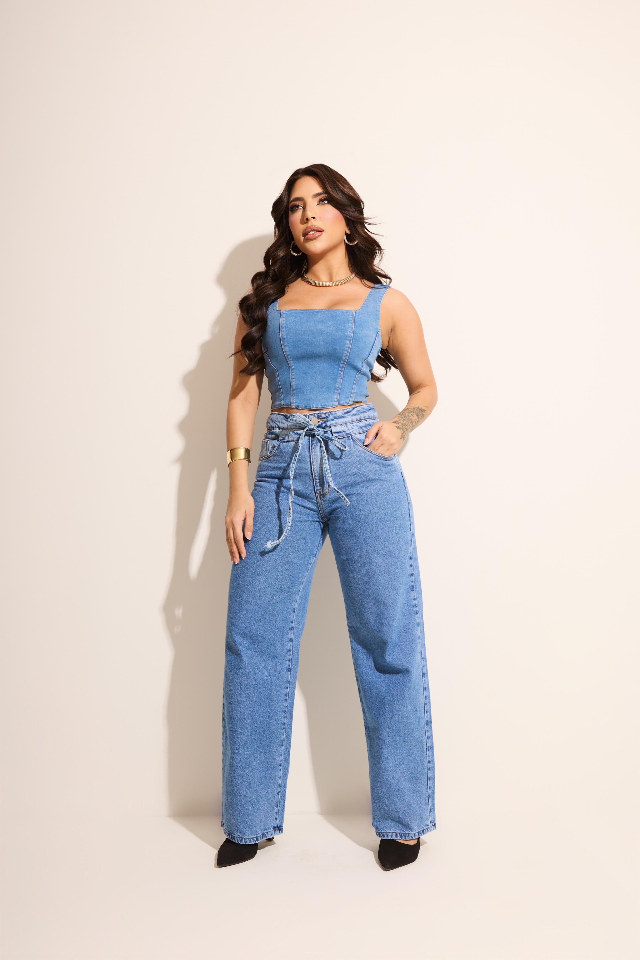 Cropped Jeans Corselet Suelen - FULL