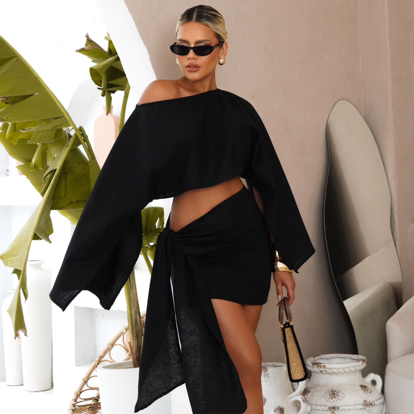 Conjunto Cropped e Saia Sandy - OÁSIS