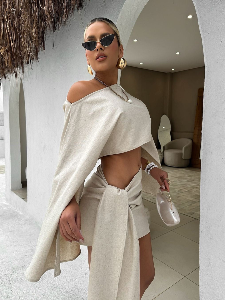 Conjunto Cropped e Saia Sandy - OÁSIS