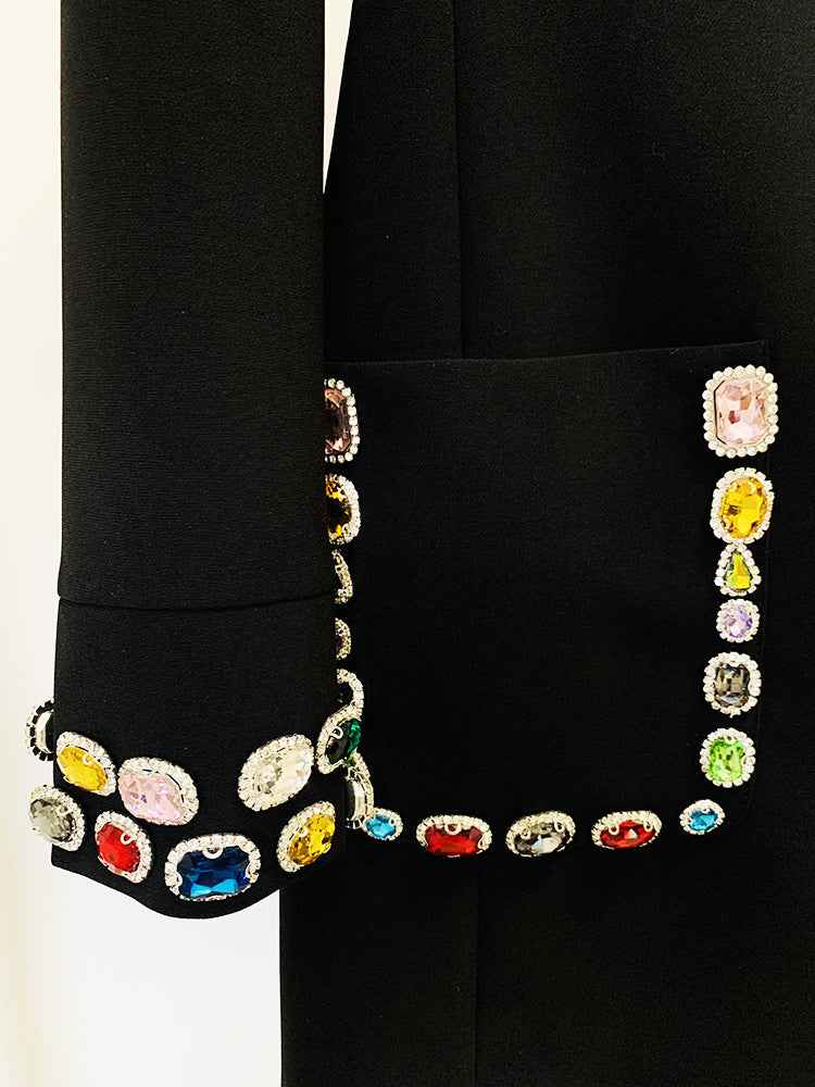 Vestido Curto com Mangas Longas e Aplicações de Pedrarias - Les Mots