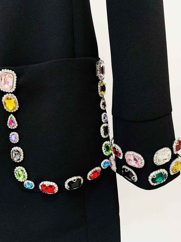 Vestido Curto com Mangas Longas e Aplicações de Pedrarias - Les Mots