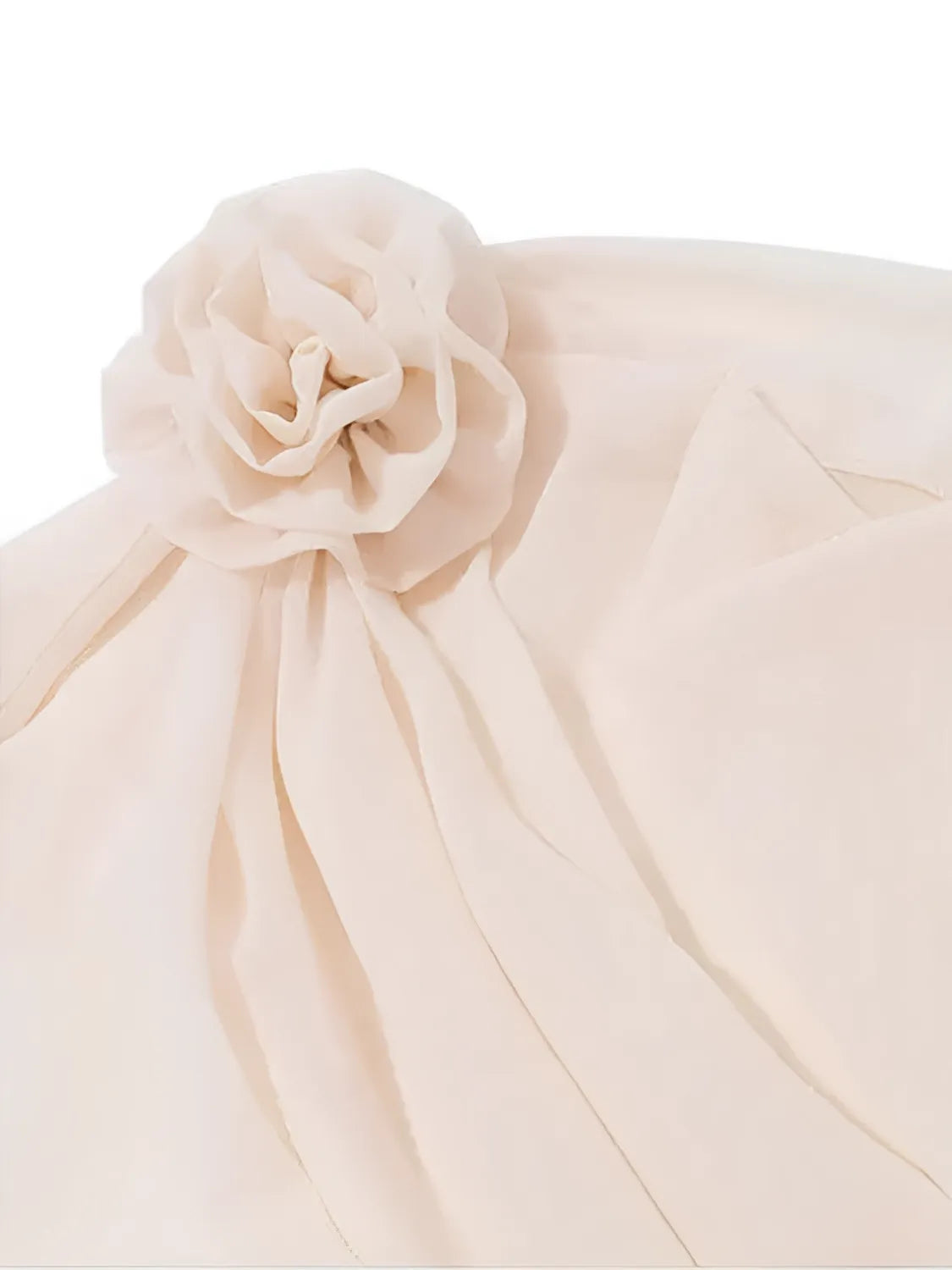 Blusa Feminina Manga Longa com Flor em Chiffon Ella