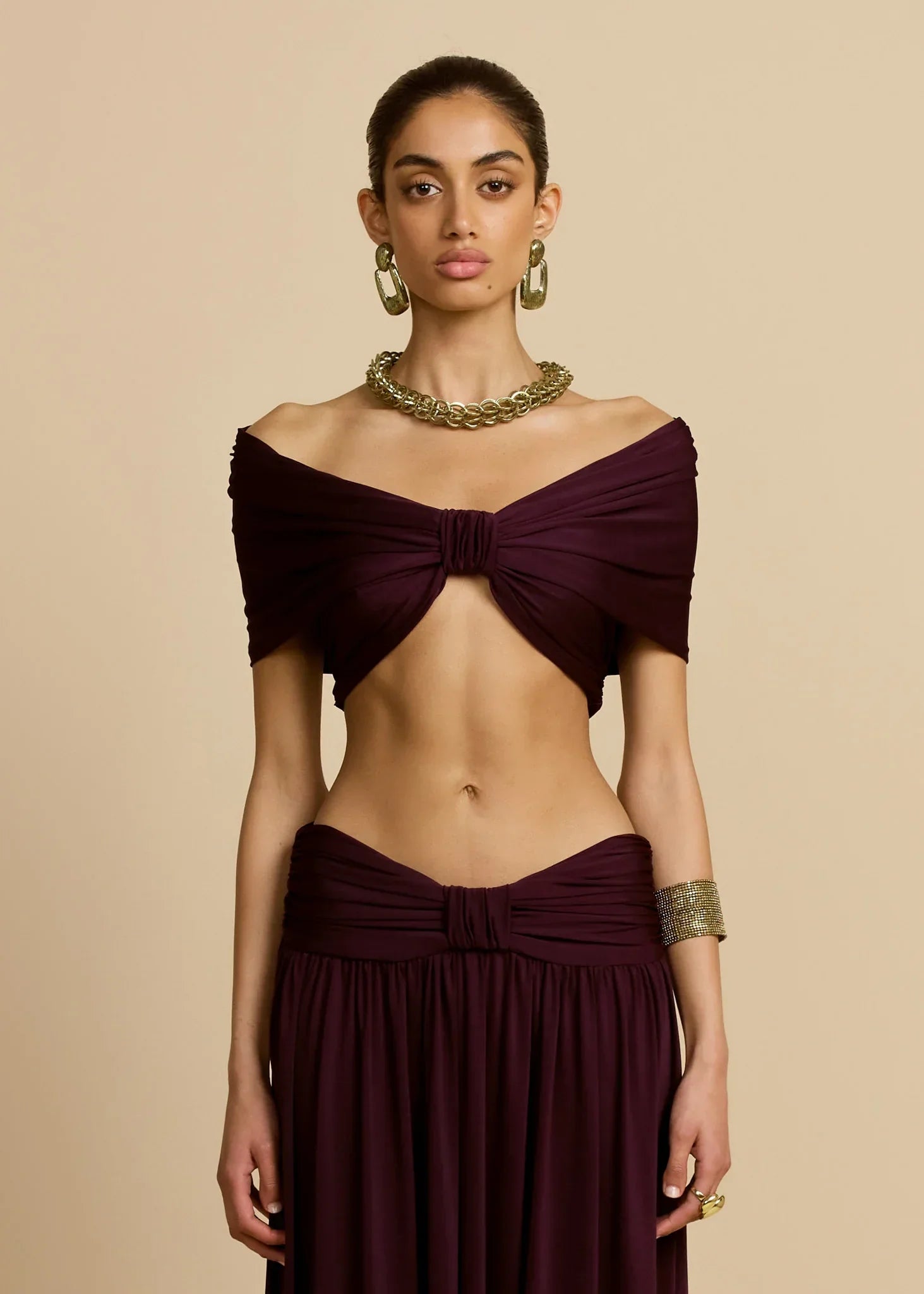 Conjunto Cropped e Saia Longa Dalene