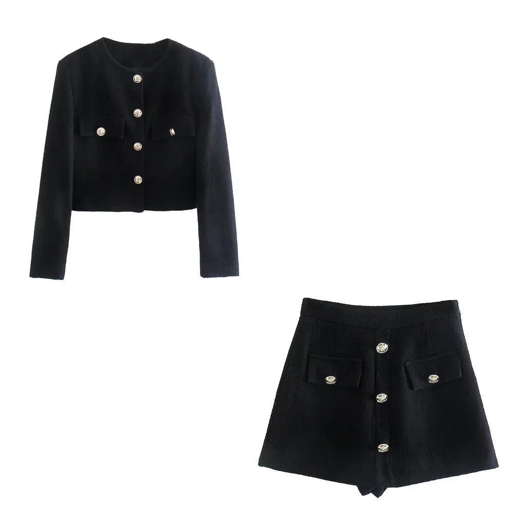 Conjunto Casaco e Shorts Saia Luxury