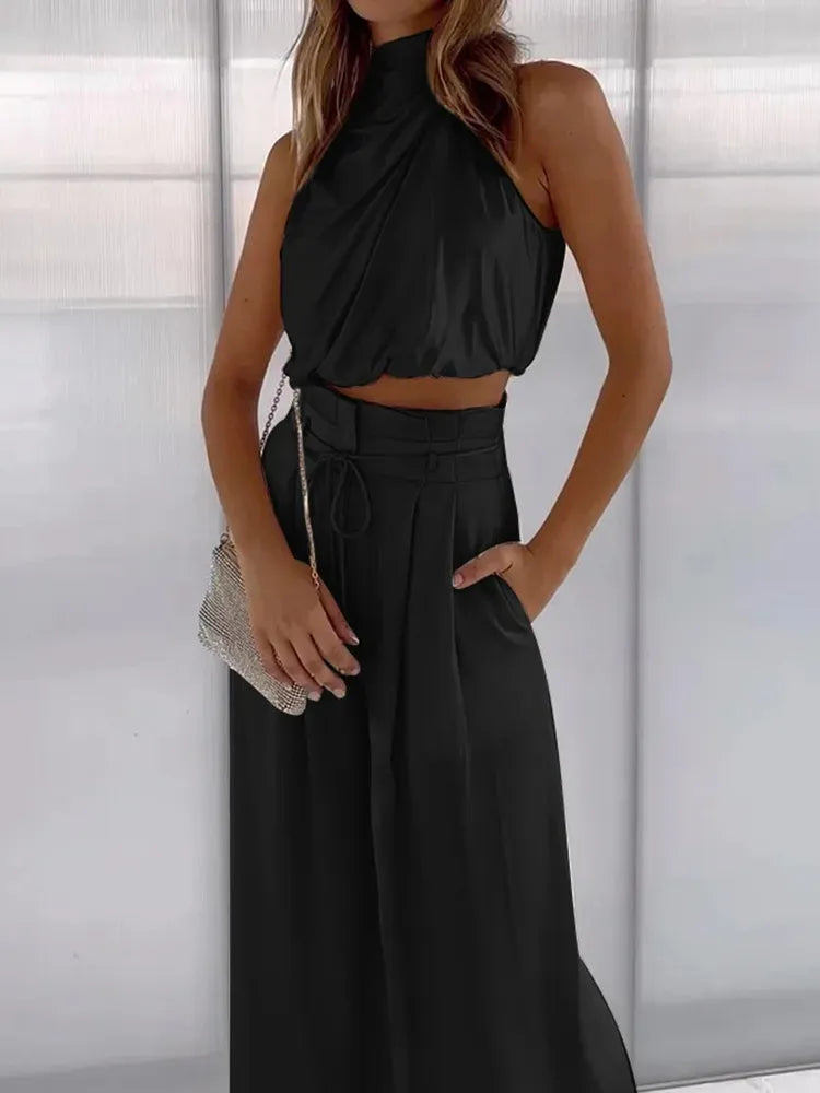 Conjunto Blusa e Calça de Seda Lauren