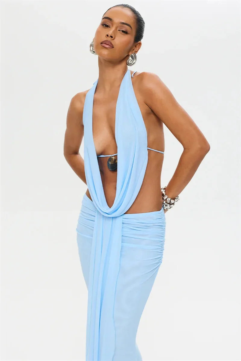 Conjunto Cropped e Saia Longa Perle