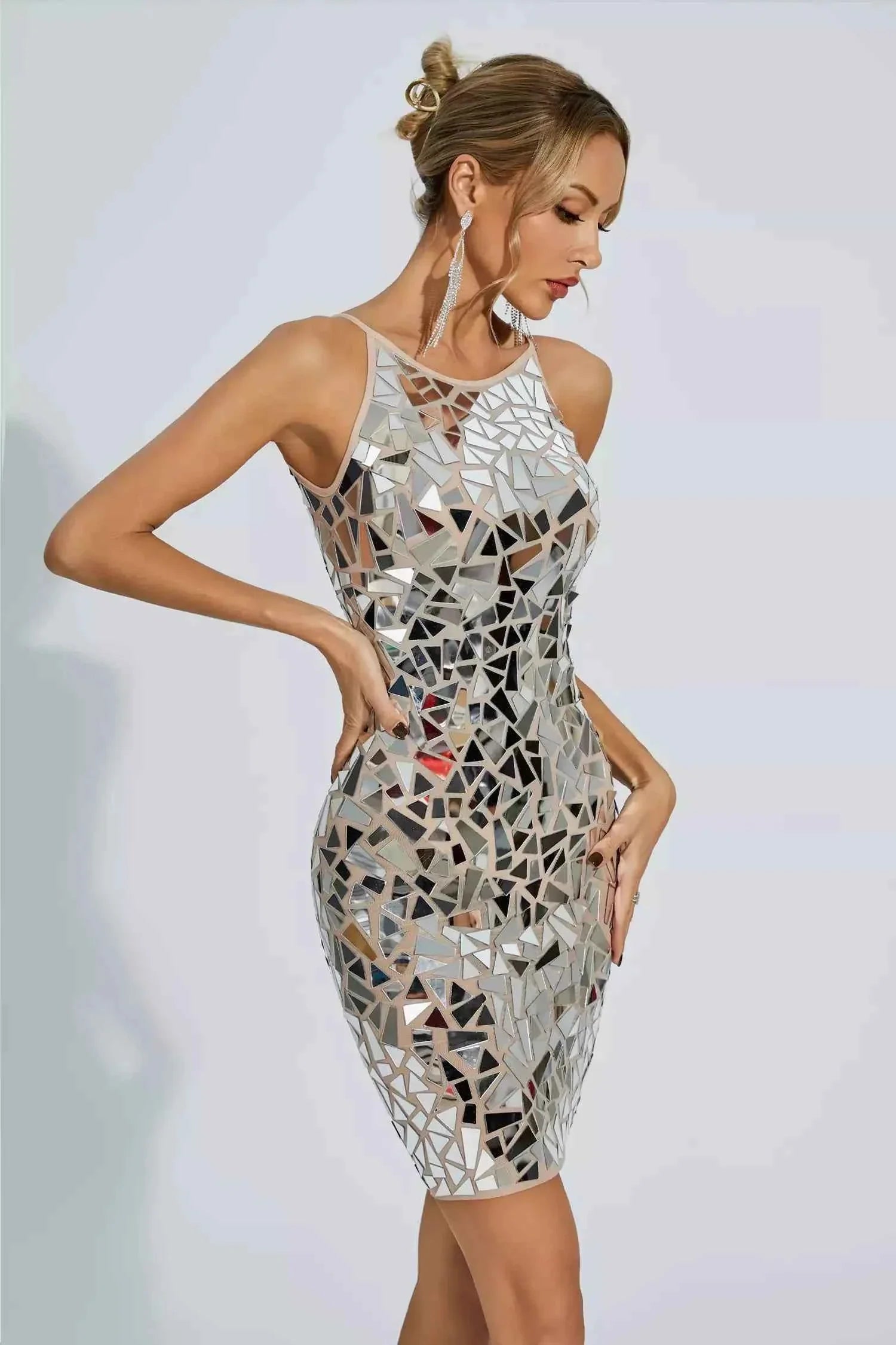 Vestido Espelhado Curto – Argent