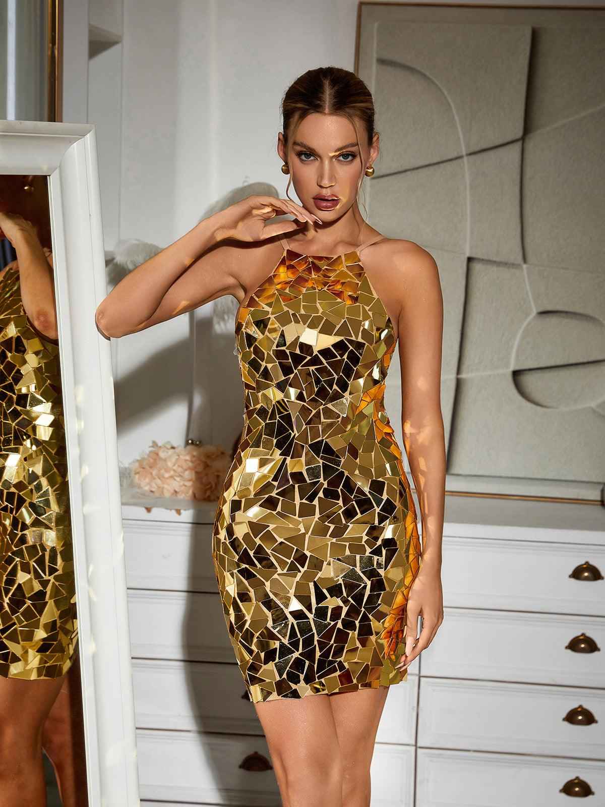 Vestido Espelhado Curto – Argent
