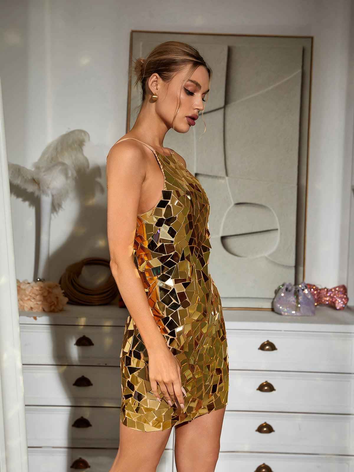 Vestido Espelhado Curto – Argent